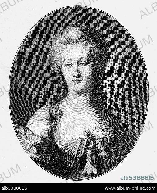 Anna Elisabeth Schoenemann, Lili Schonemann (1758-1817), fiancÃ© of J.W. von Goethe, steel engraving, before 1880.