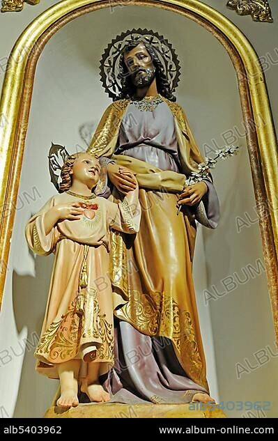 Statue of Jesus, Santa Barbara Church, Tarbena, Alicante, Costa Blanca, Spain, Europe.