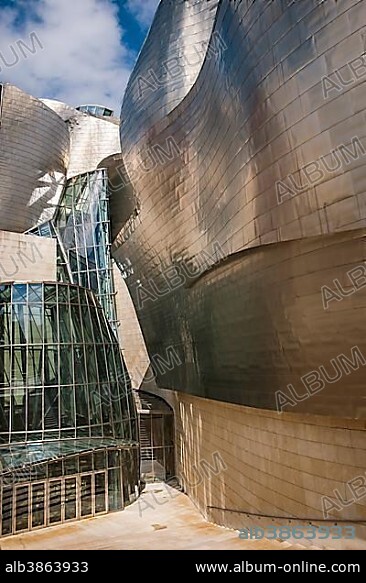 Guggenheim Museum Bilbao, architect Frank O. Gehry, detail, Bilbao, Basque Country, Spain, Europe.