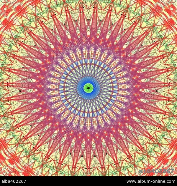 Esoteric spiritual energy images. Abstract coloured mandala.