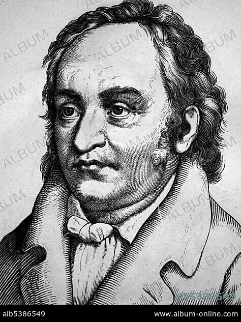 Jean Paul Richter, also known as Jean Paul, German writer, 1763 - 1825, portrait, historic illustration, 1880.
