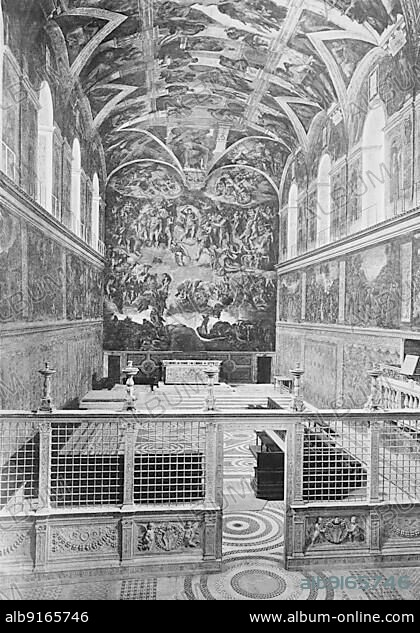 Historic photo (ca 1880) of the Sistine Chapel, Rome, Vatican, Italy, Historic, digitally restored reproduction of an original from the 19th century, exact original date unknown, Europe.