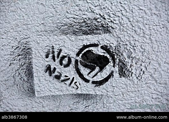 Stencil on a wall "No Nazis", Charlottenburg, Berlin, Berlin, Germany, Europe.