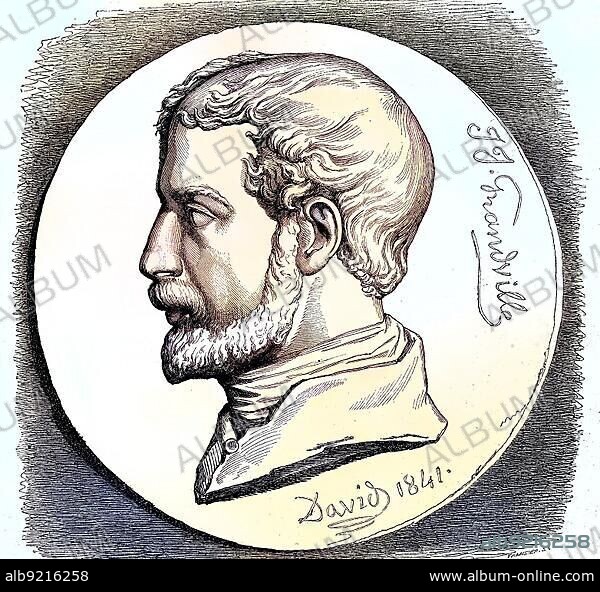 Grandville, born 1803, died 1847, actually Jean Ignace Isidore Gérard, French lithographer, painter and draughtsman, Historic, digitally restored reproduction of a 19th century original.