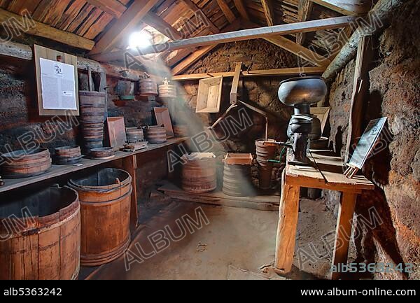 Storeroom, Grassodenhaus, Museum of Local History, Glaumbär, Torfhaus, Iceland, Europe.