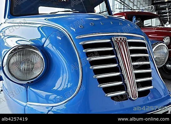 Oldtimer Borgward Goliath Goli, small transporter, year 1959, Messe Karlsruhe, Baden-Württemberg, Germany, Europe.