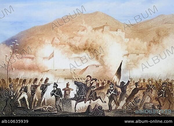 Battle of Vimeiro, Torres Vedras, 21 August 1808, Historical, digitally restored reproduction from a 19th century original, Record date not stated.