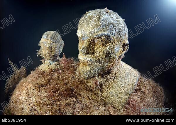 Underwater museum "Reddening leaders", Vladimir Ilyich Ulyanov Lenin, sculpture, Cape Tarhankut, Tarhan Qut, Crimea, Ukraine, Eastern Europe, Europe.