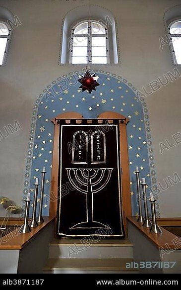 Altar in the Jewish synagogue in Ermreuth, Upper Franconia, Bavaria, Germany, Europe.