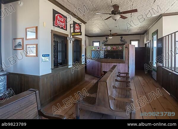 Elk City; Oklahoma; The railroad depot at the National Route 66 Museum Complex. This collection of museums tells the story of Oklahoma pioneer history.