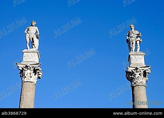 Hercules columns, Seville, Andalusia, Spain, Europe.