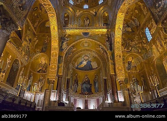 Palatine Chapel, Cappella Palatina, Palazzo Reale, Palermo, Sicily, Italy, Europe.