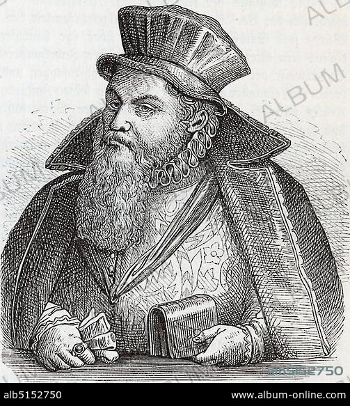 Nikodemus Frischlin, Historical Illustration from Otto von Leixner: Illustrated History of German Literature, Leipzig and Berlin 1880, First Volume, Germany, Europe.