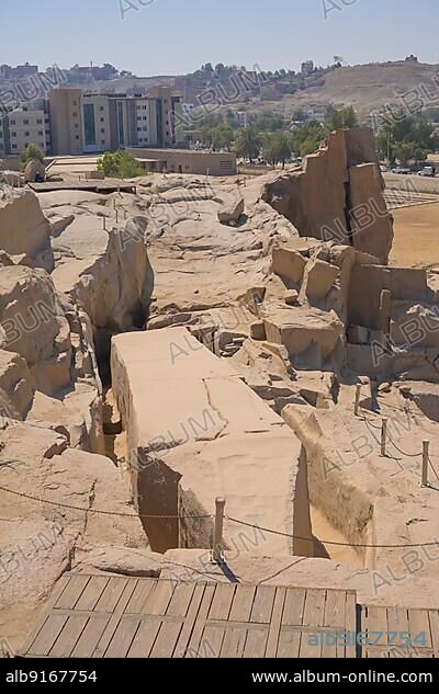 Quarry unfinished obelisk, Aswan, Egypt, Africa.