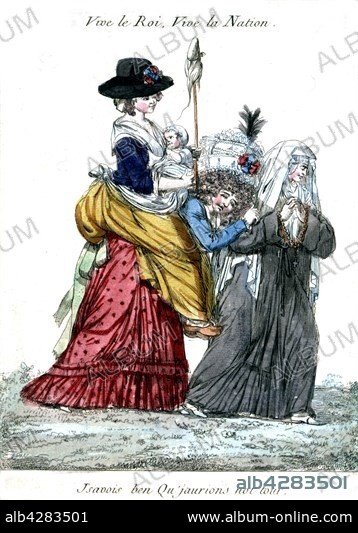 Caricature about the Third estate . 1789. France - French Revolution of 1789. Private collection.