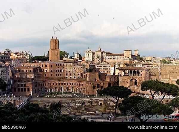 Foro Di Traiano, Trajan forum and markets, Piazza Madonna di Loreto, Rome, Italy, Europe.