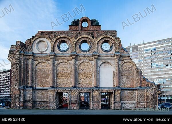 The Anhalter Bahnhof is a former railway terminus in Berlin, Germany, approximately 600 m (2) (000 ft) southeast of Potsdamer Platz. Once one of Berlin's most important railway stations, it was severely damaged in World War II, and finally closed for traffic in 1952, when the GDR-owned Deutsche Reichsbahn rerouted all railway traffic between Berlin and places in the GDR avoiding the West Berlin area, Europe.
