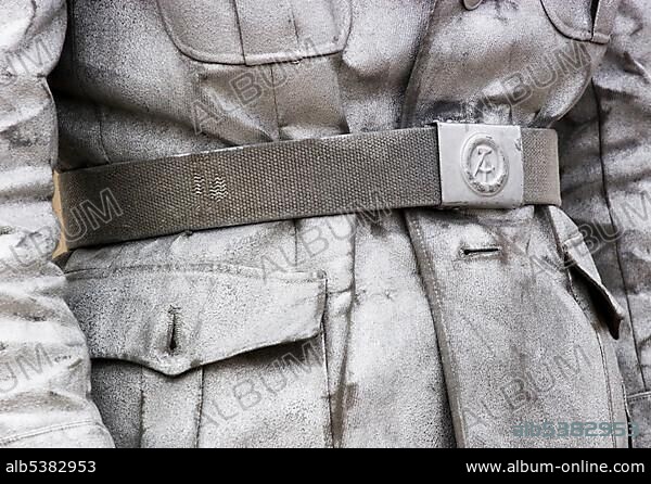 Old GDR uniform with national emblem, Berlin, Germany, Europe.