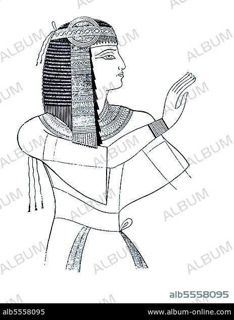Kronprinz Amunherchepeschef, Sohn des Pharao Ramses II. 19. Dynasie, Aegypten, Geschichte der Mode, Historisch, digital restaurierte Reproduktion einer Originalvorlage aus dem 19. Jahrhundert, genaues Originaldatum nicht bekannt.