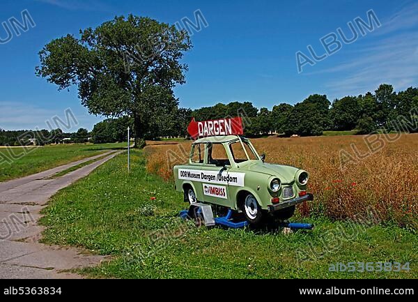 Trabi as a guide to the DDR Museum Dargen, Usedom Island, Mecklenburg-Western Pomerania, Germany, Europe.