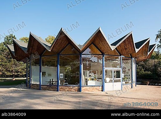 Art pavillon at beach promenade, Heringsdorf, imperial baths, Usedom, Mecklenburg-Western Pomerania, Germany, Europe.