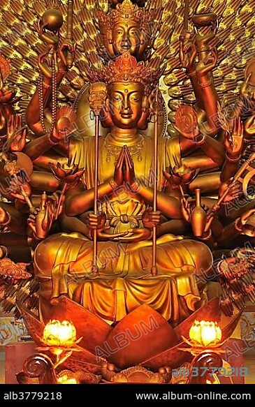 Golden Buddha statue, Nha Trang, Vietnam, Southeast Asia, Asia.