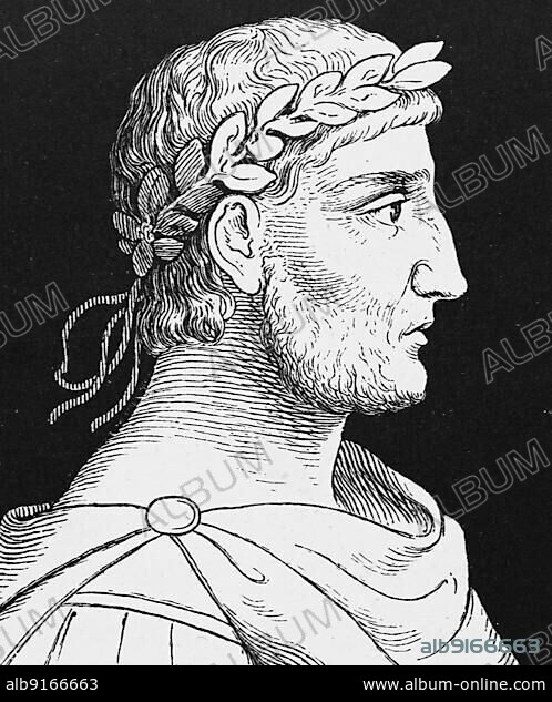 Louis I (called Louis the Pious) (born June or August 778) (died 20 June 840), was King of the Frankish Empire (in Aquitaine since 781) (in the whole Empire since 814) and Emperor (813-840), He was the son and successor of Charlemagne, Historical, digitally restored reproduction of a 19th century original, exact original date unknown.