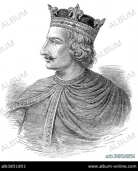 Portrait of Henry I or Henry Beauclerc, 1068 - 1135, King of England from 1100 to 1135.
