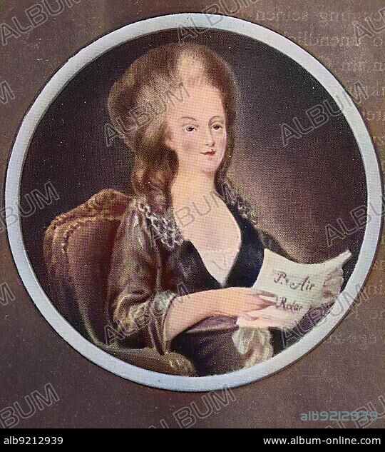 Marie Antoinette, née Maria Antonia Josepha Johanna, 1755-1793, was the last queen of France in front of the French Revolution, Historical, digital reproduction of a 19th century original, original date unknown.