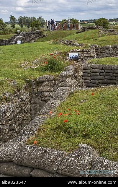Dodengang; Boyau de la Mort; Trench of Death; First World War One trenches along the river IJzer; Diksmuide; Belgium; Europe.