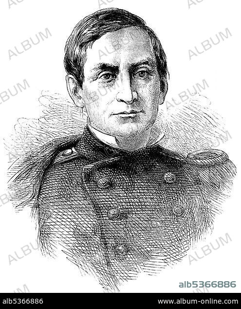 Historical drawing, US-American history, 19th century, portrait of Robert Anderson, 1805 - 1871, a major general of the U.S. army during the American Civil War, commander at Fort Sumter in South Carolina at the beginning of the American Civil War in 1861.