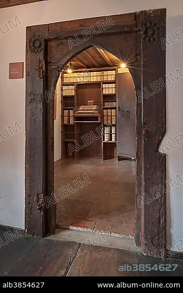 Luther staircase in the former Carmelite monastery, St. Anne's Church, Reformation Museum, Augsburg, Bavaria, Germany, Europe.