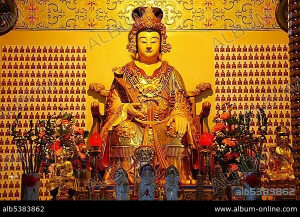 Statue of Mazu, goddess of the sea, tutelary goddess, Chinese Thean Hou Temple, Kuala Lumpur, Malaysia, Asia.