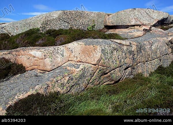 Landscape with granite rocks at the swedish Baltic Sea coast - Europe, Skandinavia, Sweden, West coast, Baltic Sea coast, Bohuslaen, Ramsvik, Fykan,, Europe.
