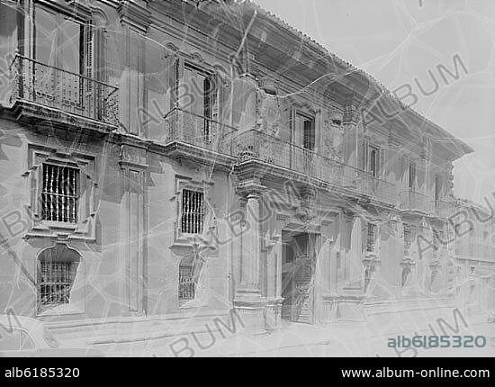 FRANCISCO DE LA RIVA LADRON DE GUEVERA (1686-1741). PALACIO DEL MARQUES DE SAN FELIZ CONSTRUIDO ENTRE 1723 Y 1730 - BARROCO ESPAÑOL - FOTOGRAFIA EN BLANCO Y NEGRO - AÑOS 50 -.