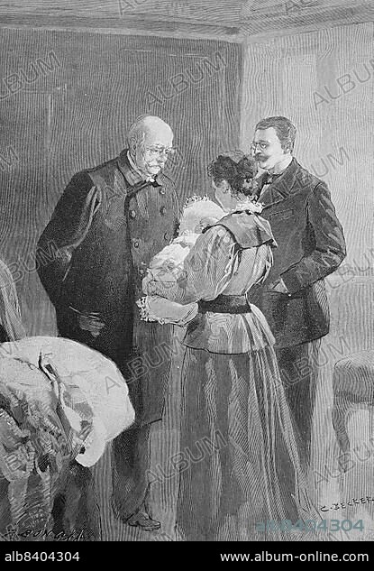 The Progenitor Herbert of Otto Eduard Leopold von Bismarck-Schönhausen, 1 April 1815 to 30 July 1898, German politician and statesman, is presented, Germany, Historical, digitally restored reproduction of an original 19th-century master copy, Europe.