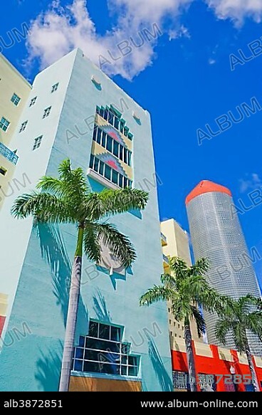 Art Deco buildings, Art Déco District, South Beach, Miami, Florida, USA, North America.