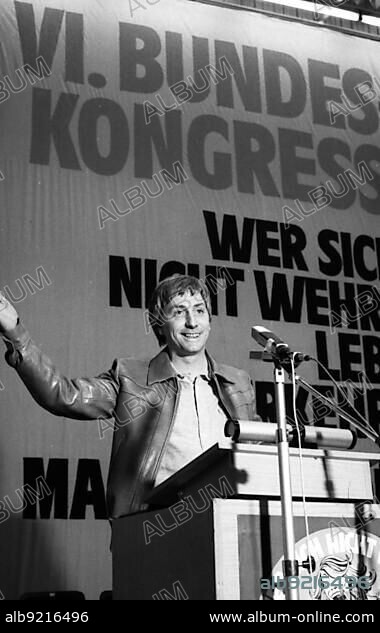 The 6th national congress of the DKP-affiliated Socialist Workers Youth Germany (SDAJ) on 5 May 1979 in Hamburg. Wolfgang Gehrke (SDAJ leader today Die Linke), Germany, Europe.