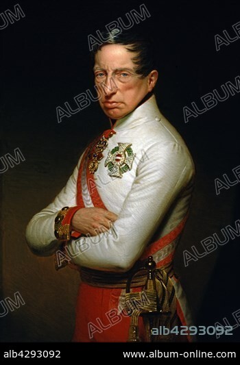 Anton Einsle. Austrian School. Portrait of Archduke Charles, Duke of Teschen (1771-1847), brother of Francis II, Holy Roman Emperor. Trieste, Castello di Miramare.. Anton Einsle (1801-1871).