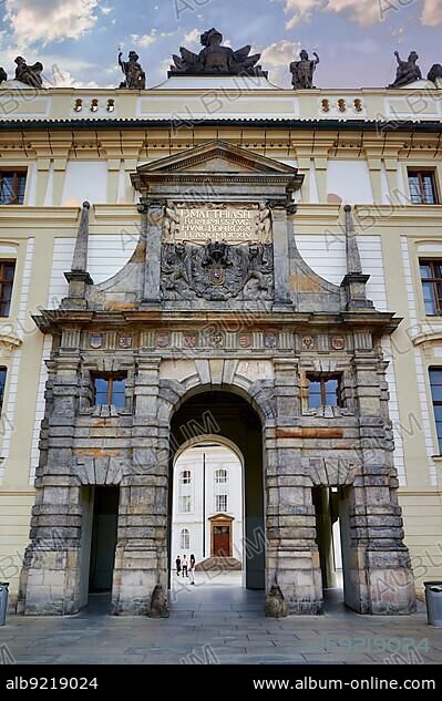 Prague Czech Republic. The entrance of the castle. Matthias gate.