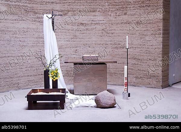Kapelle der Versoehnung, Chapel of reconciliation, in the former death strip of the Berlin Wall in Bennauer Strasse, Berlin, Germany, Europe.