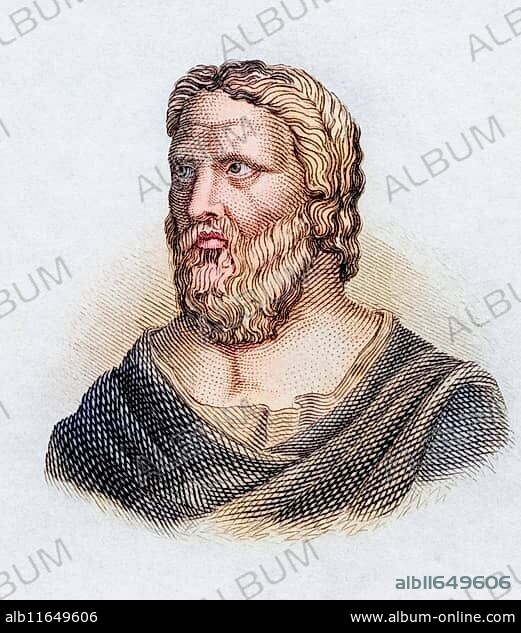 Heraclitus of Ephesus, also known as the Dark or Weeping Philosopher, born around 535 BC, died around 475 BC, pre-Socratic Greek philosopher. From the book Crabbes Historical Dictionary, published in 1825, Historical, digitally restored reproduction from a 19th century original, Record date not stated.