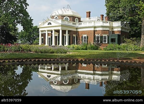 Monticello, Residence of President Thomas Jefferson, Charlotteville, Virginia, USA, North America.