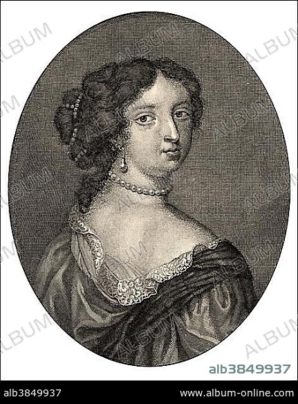 Françoise d'Aubigné, Marquise de Maintenon, or Madame de Maintenon, 1635-1719, the last mistress and second wife of Louis XIV of France, historical illustration.