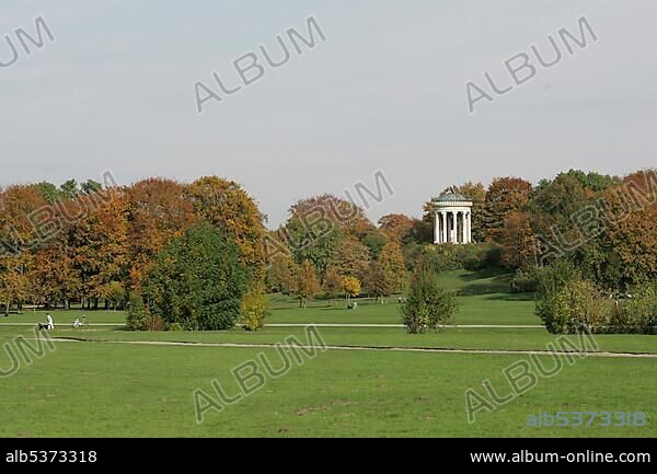 Munich, DEU, 25 Oct. 2004 - The Monopteros in the Englischer Garten (English Garden) in Munich. The round temple was built in 1836 by Leo von Klenze.