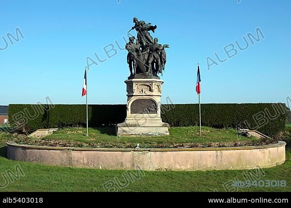 Monument of 1902 by Arthur le Duc for the battle of Formigny, French victory over England in the 100 Years War, Normandy, France, Europe.