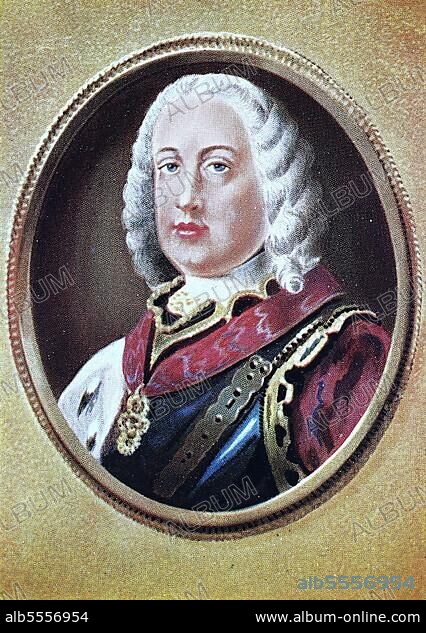 Franz I. Franz Stefan, François Étienne, 8. Dezember 1708, 18. August 1765, war Kaiser und Großherzog der Toskana, obwohl seine Frau die wirklichen Befugnisse dieser Positionen effektiv wahrnahm, Historisch, digitale Reproduktion einer Originalvorlage aus dem 19. Jahrhundert.