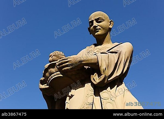 Statue in Balthasar Neumann Castle Park, Schloss Werneck Castle, Lower Franconia, Franconia, Bavaria, Germany, Europe.