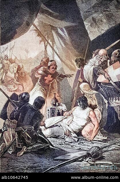 Capture of Louis IX of France by Al-Malik al-Mu'azzam Turan Shah, Sultan of the Ayyubids in Egypt, Sixth Crusade, historical engraving from 1883, Historical, digitally restored reproduction from a 19th century original, Capture of Louis IX of France by Al-Malik al-Mu'azzam Turan Shah, Sultan of the Ayyubids in Egypt, Sixth Crusade, historical engraving from 1883, Historical, digitally restored reproduction from a 19th century original.