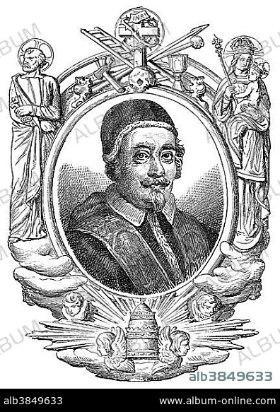 Pope Alexander VIII, 1610-1691, born Pietro Vito Ottoboni, historical illustration.